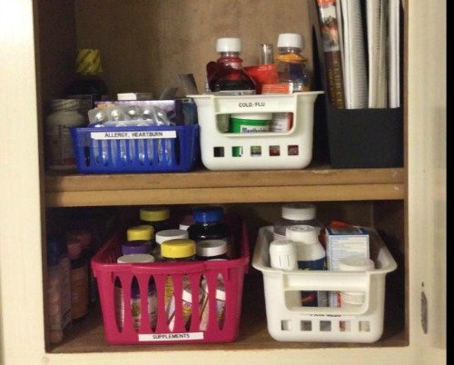 medication organizer baskets