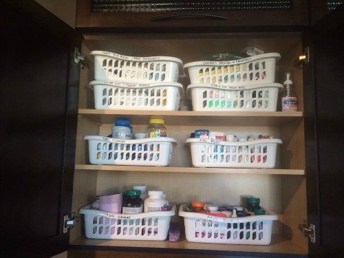 medication organizer baskets