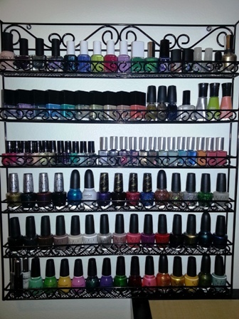 metal nail polish wall rack