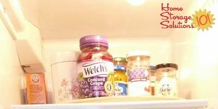Use a lazy susan in your refrigerator to group items together and keep them easily accessible without having to move everything to get to something in the back {featured on Home Storage Solutions 101}