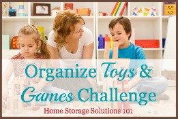 organize toys and games challenge