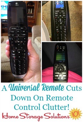 A universal remote cuts down on remote control clutter by reducing how many remotes you've got to keep track of {featured on Home Storage Solutions 101}