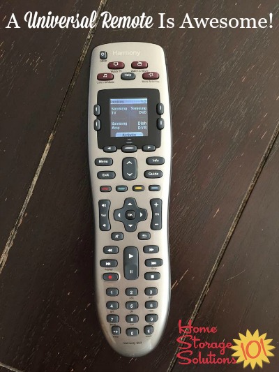 Get rid of all those remotes and just use a universal remote so it's easier to keep track of everything {featured on Home Storage Solutions 101}