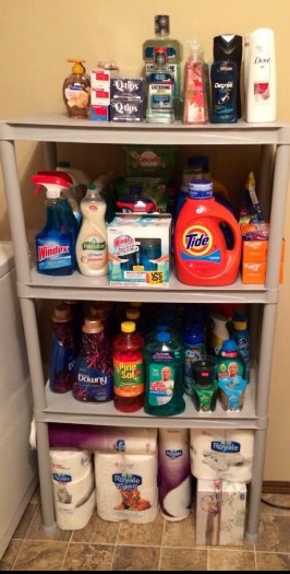 organize stockpile on shelves