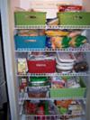 Organized freezer with baskets - view 1
