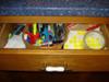 Before - junk drawer - couldn't even open the drawer all the way