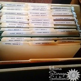 You can tweak your tickler file to be a weekly planning tool, not just a daily planning tool like a reader, Trisha, did {featured on Home Storage Solutions 101}
