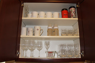 Organized glassware cabinet