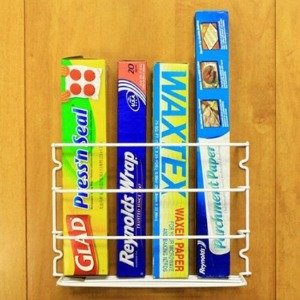 kitchen wrap organizer rack